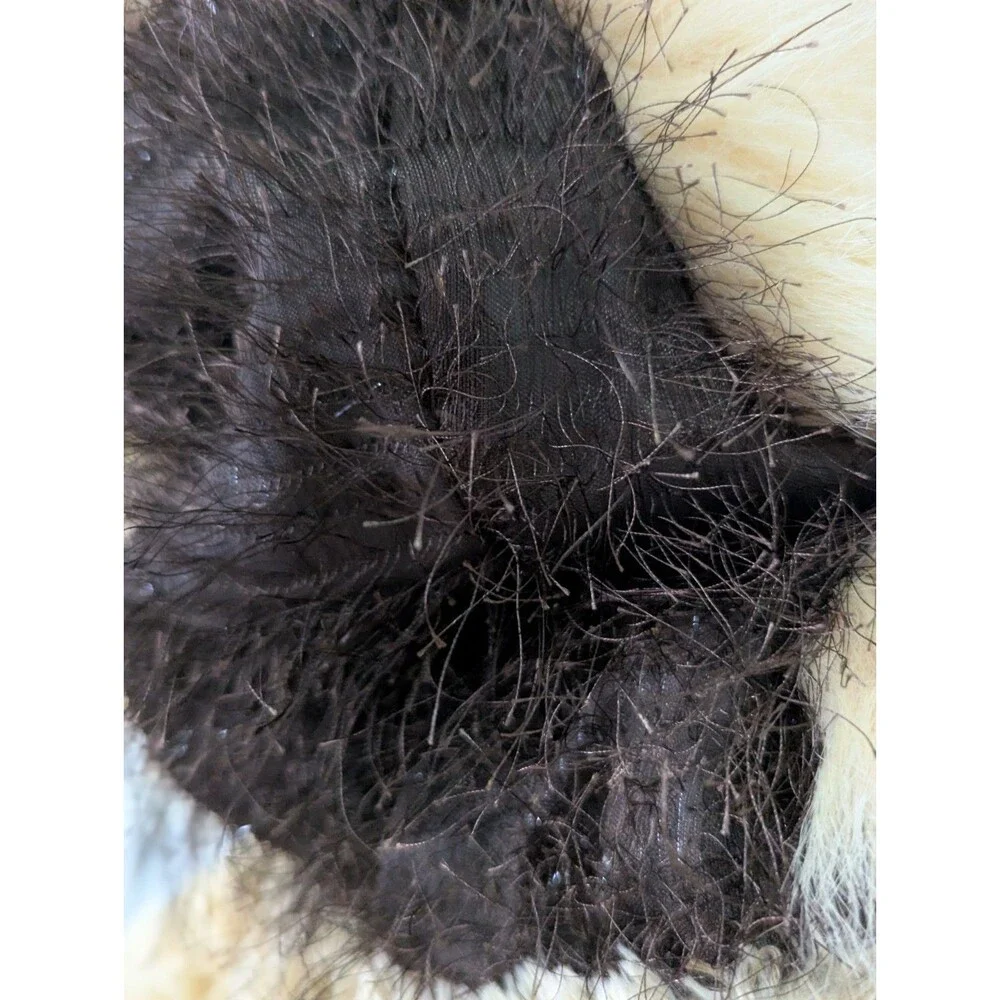 VTG Lion Halloween Costume Jacket Child Large Brown Zip Furry Hooded Mane Tail
